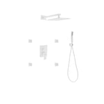 Aqua Piazza White Shower Set W/ 12″ Square Rain Shower, Handheld and 4 Body Jets-Bathroom & More | High Quality from Coozify
