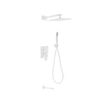 Aqua Piazza White Shower Set W/ 12″ Square Rain Shower, Tub Filler and Handheld-Bathroom & More | High Quality from Coozify