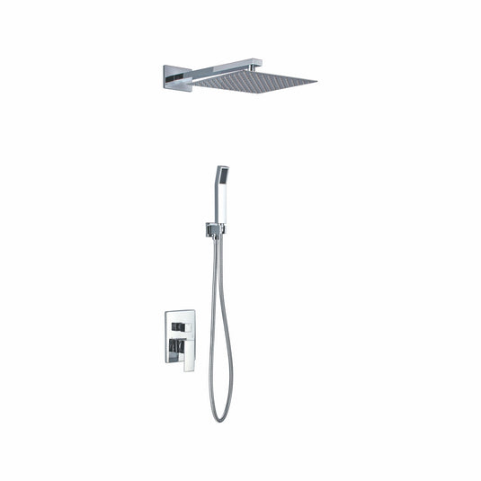 Aqua Piazza Shower Set With 12" Square Rain Shower and Handheld Chrome-Bathroom & More | High Quality from Coozify