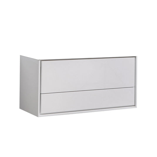 De Lusso 48" Wall Mount / Wall Hung Modern Bathroom Vanity With 2 Drawers Double Sink Countertop Not Included-Bathroom & More | High Quality from Coozify